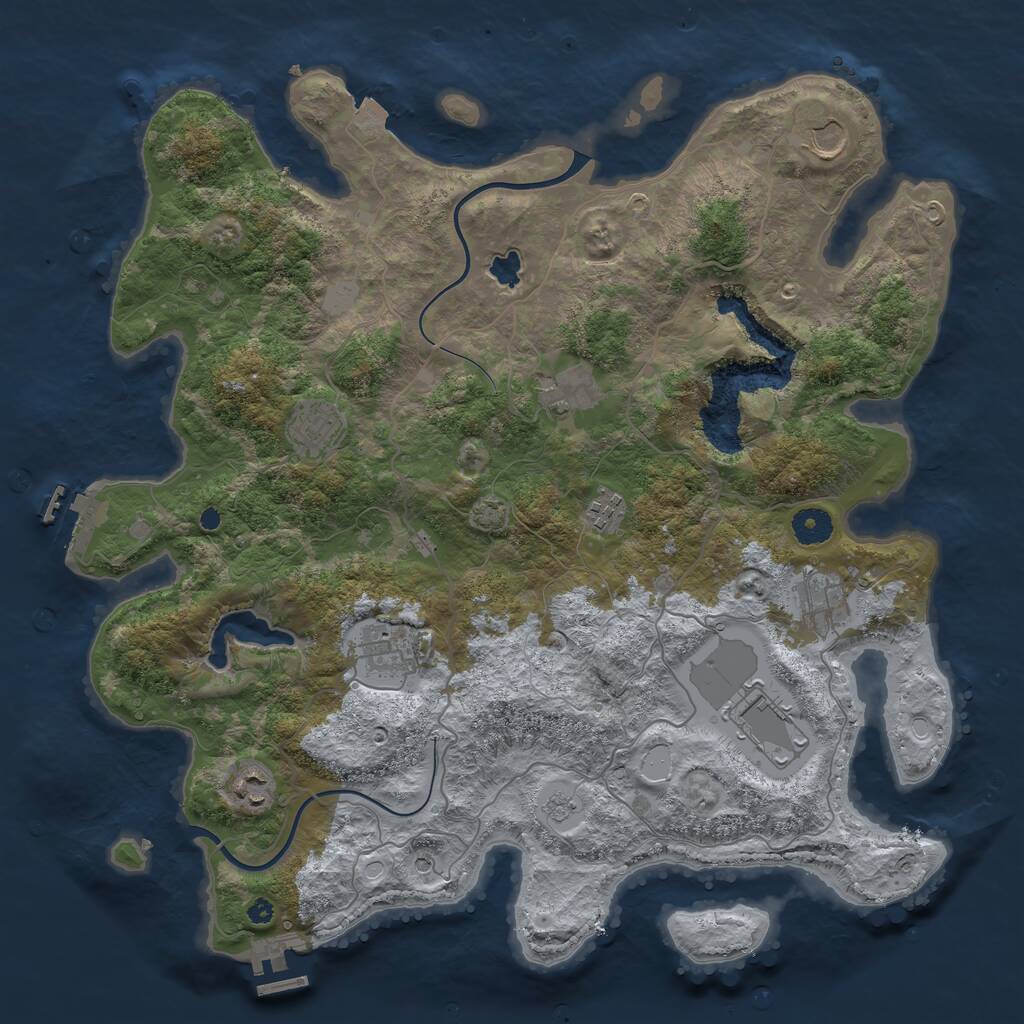 Rust Map: Procedural Map, Size: 4000, Seed: 359199742, 14 Monuments