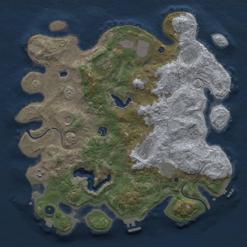 Rust Map: Procedural Map, Size: 4000, Seed: 1390084203, 15 Monuments