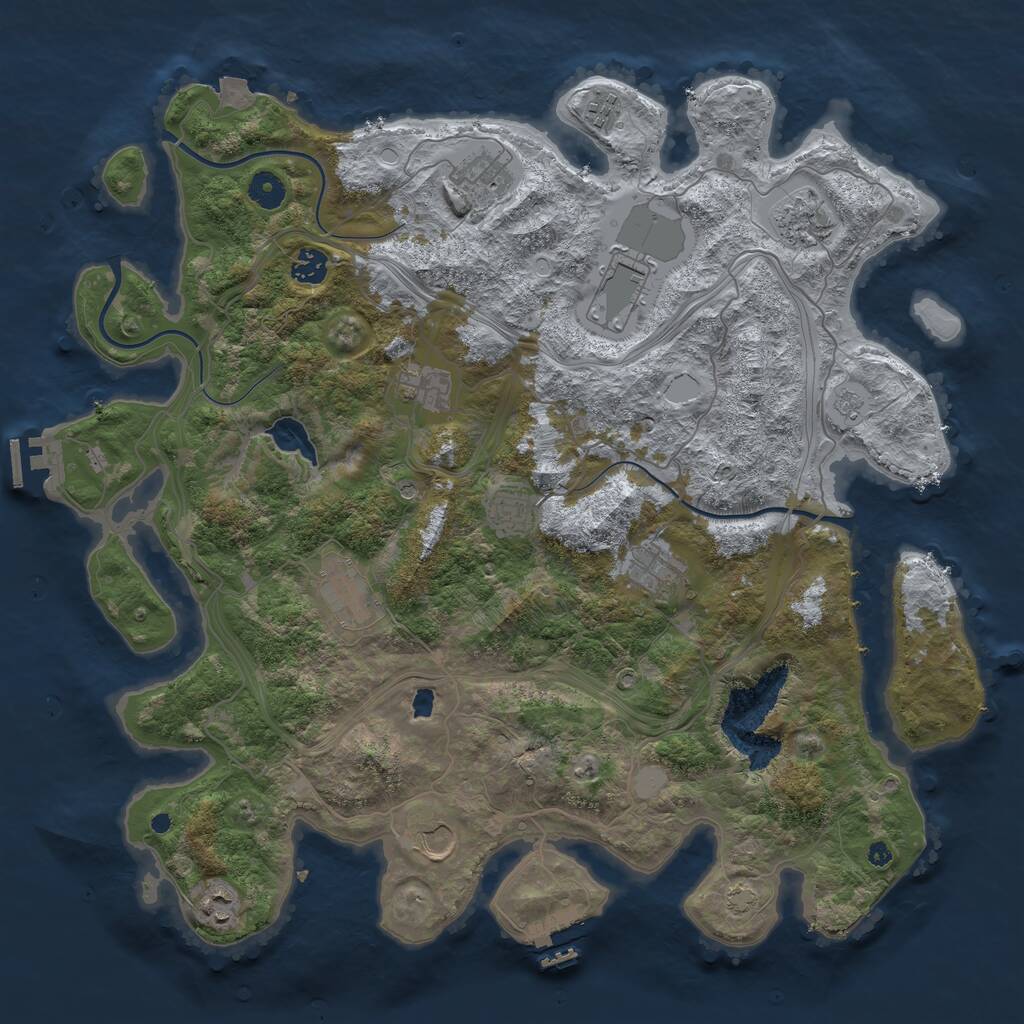 Rust Map: Procedural Map, Size: 4250, Seed: 106561217, 17 Monuments