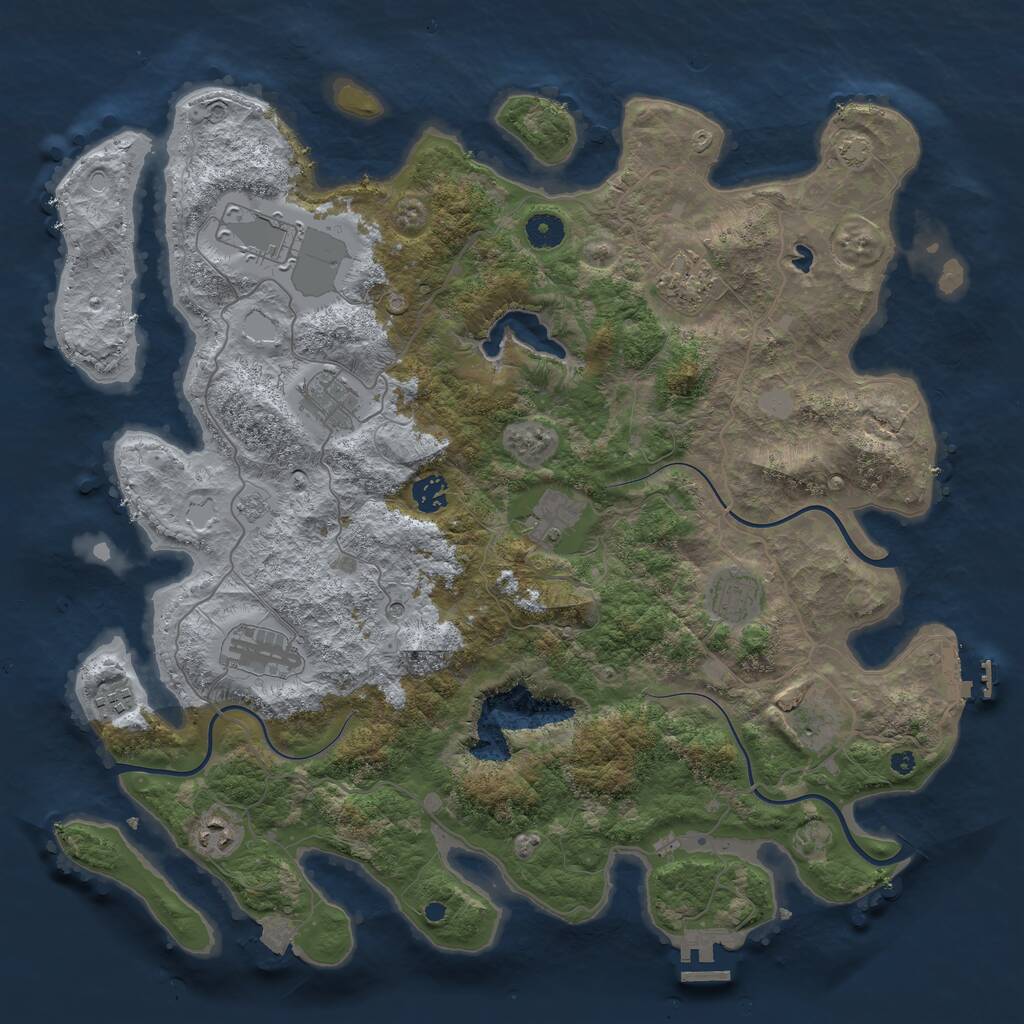 Rust Map: Procedural Map, Size: 4200, Seed: 67558, 16 Monuments