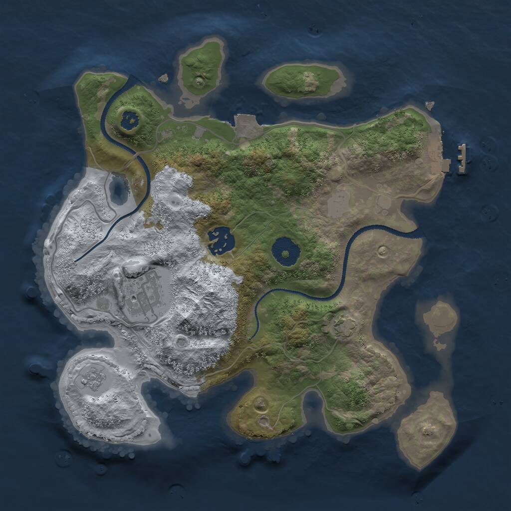 Rust Map: Procedural Map, Size: 2750, Seed: 1910726806, 6 Monuments