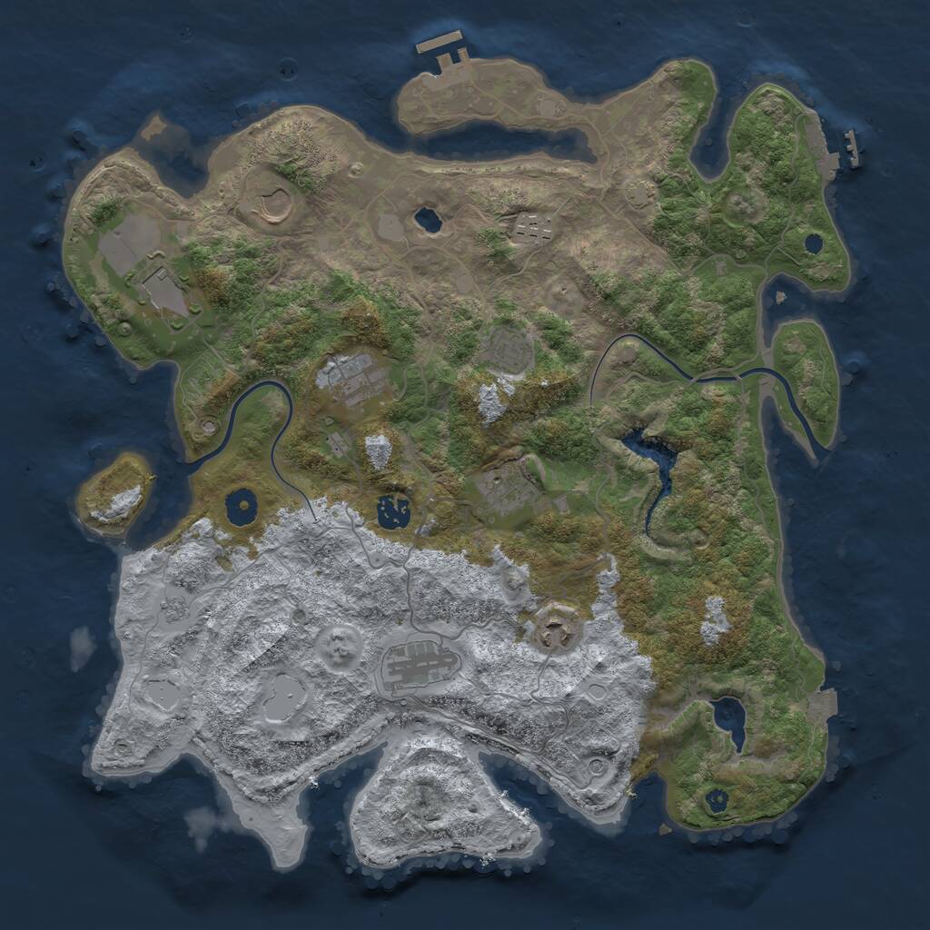 Rust Map: Procedural Map, Size: 4000, Seed: 114899625, 15 Monuments