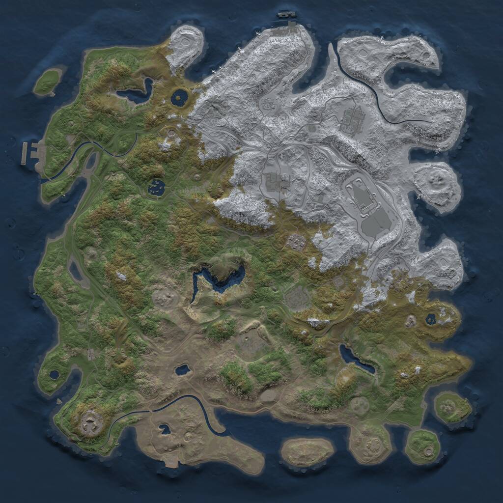 Rust Map: Procedural Map, Size: 4500, Seed: 1191611364, 15 Monuments