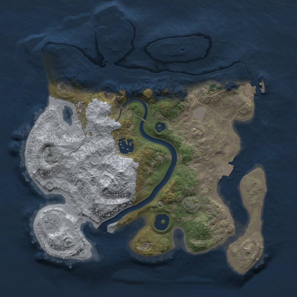 Rust Map: Procedural Map, Size: 2800, Seed: 1910726806, 7 Monuments