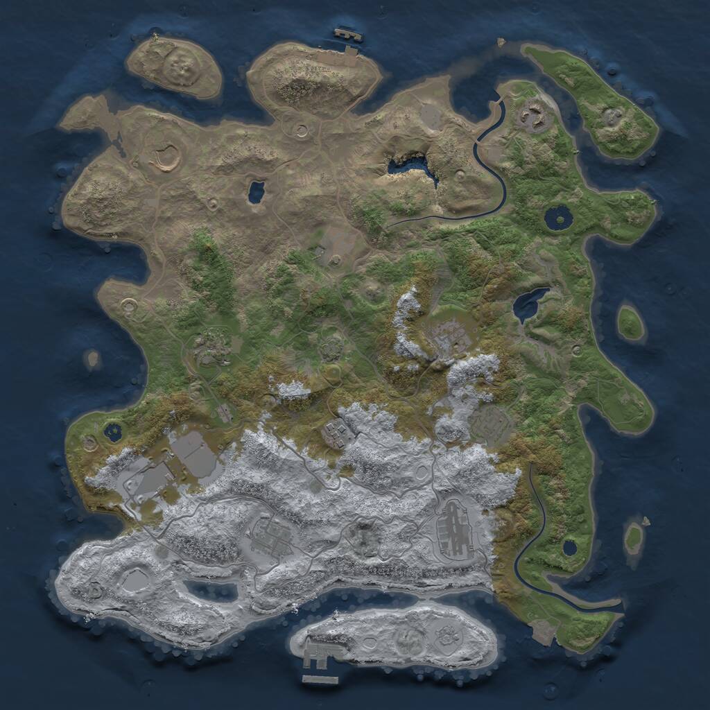 Rust Map: Procedural Map, Size: 4000, Seed: 150957491, 16 Monuments