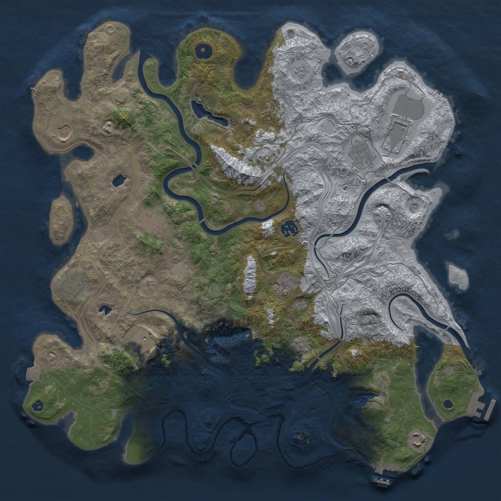 Rust Map: Procedural Map, Size: 4500, Seed: 1655073193, 17 Monuments