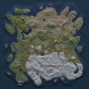 Thumbnail Rust Map: Procedural Map, Size: 4000, Seed: 1908898267, 15 Monuments