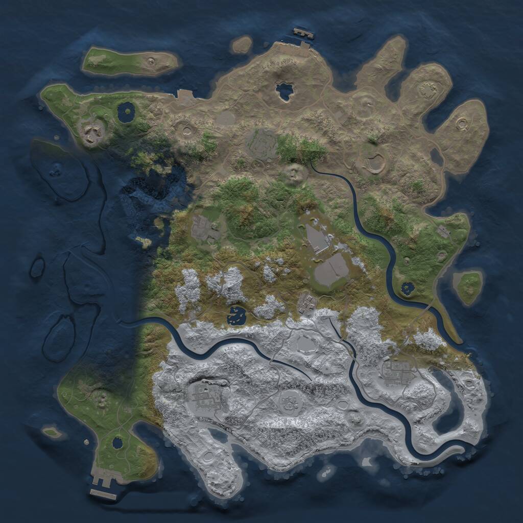 Rust Map: Procedural Map, Size: 4000, Seed: 1908898267, 15 Monuments
