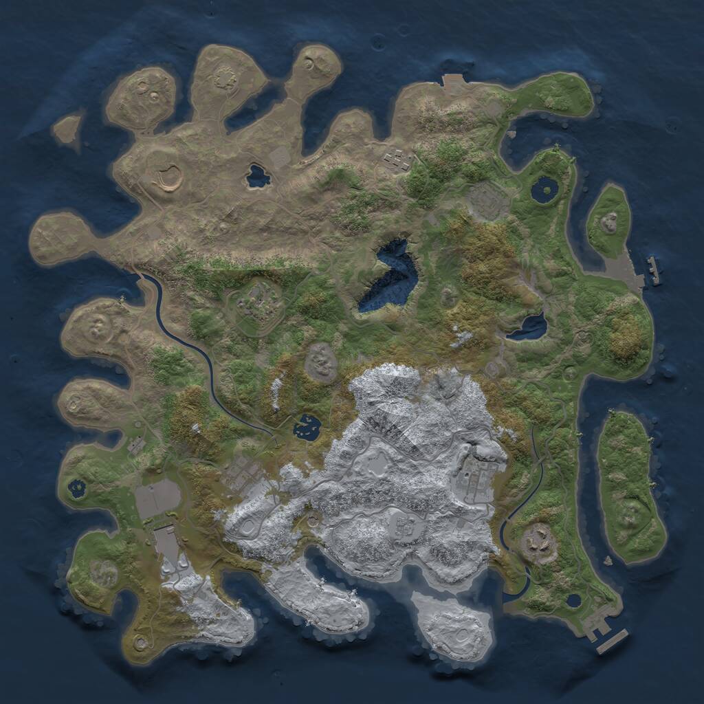 Rust Map: Procedural Map, Size: 4000, Seed: 1758189344, 15 Monuments