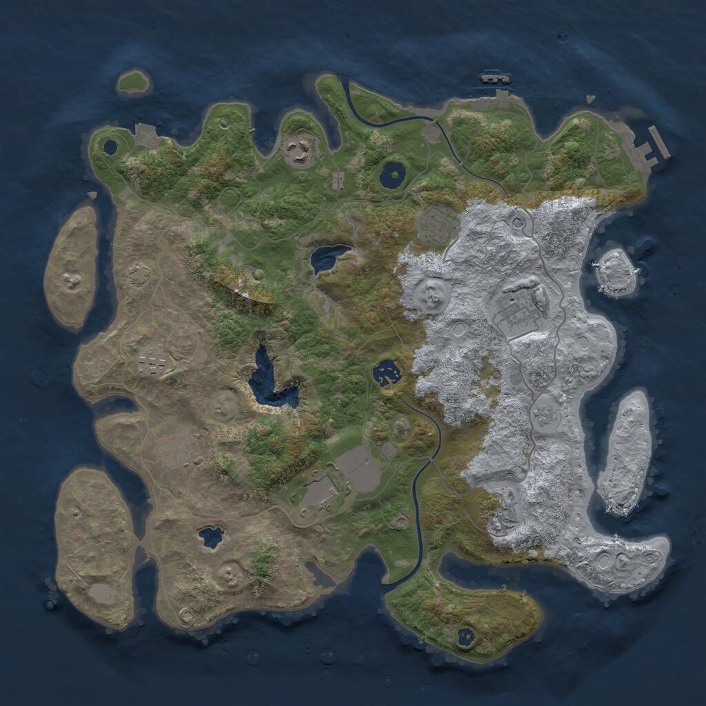 Rust Map: Procedural Map, Size: 4000, Seed: 1583915509, 14 Monuments