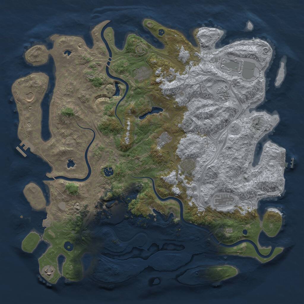 Rust Map: Procedural Map, Size: 4700, Seed: 925271213, 17 Monuments