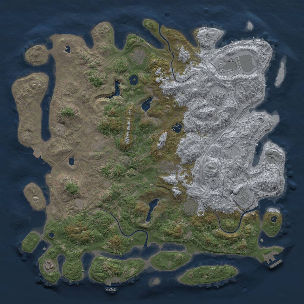 Rust Map: Procedural Map, Size: 4700, Seed: 925271213, 16 Monuments