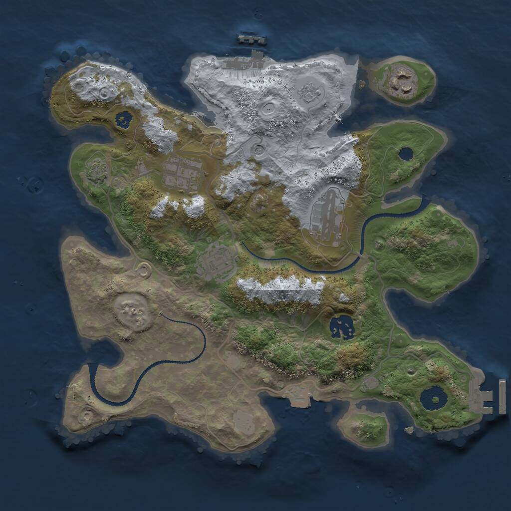 Rust Map: Procedural Map, Size: 3000, Seed: 491813353, 11 Monuments