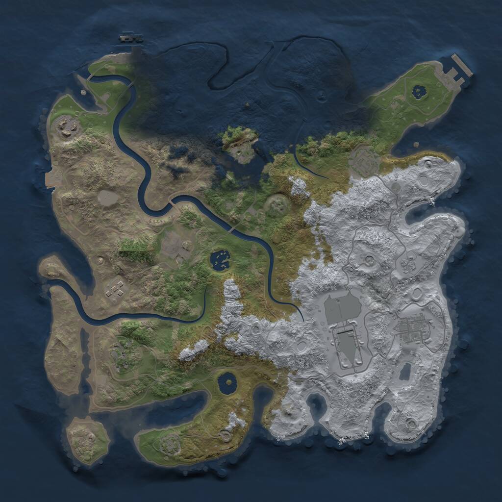 Rust Map: Procedural Map, Size: 3660, Seed: 10, 15 Monuments