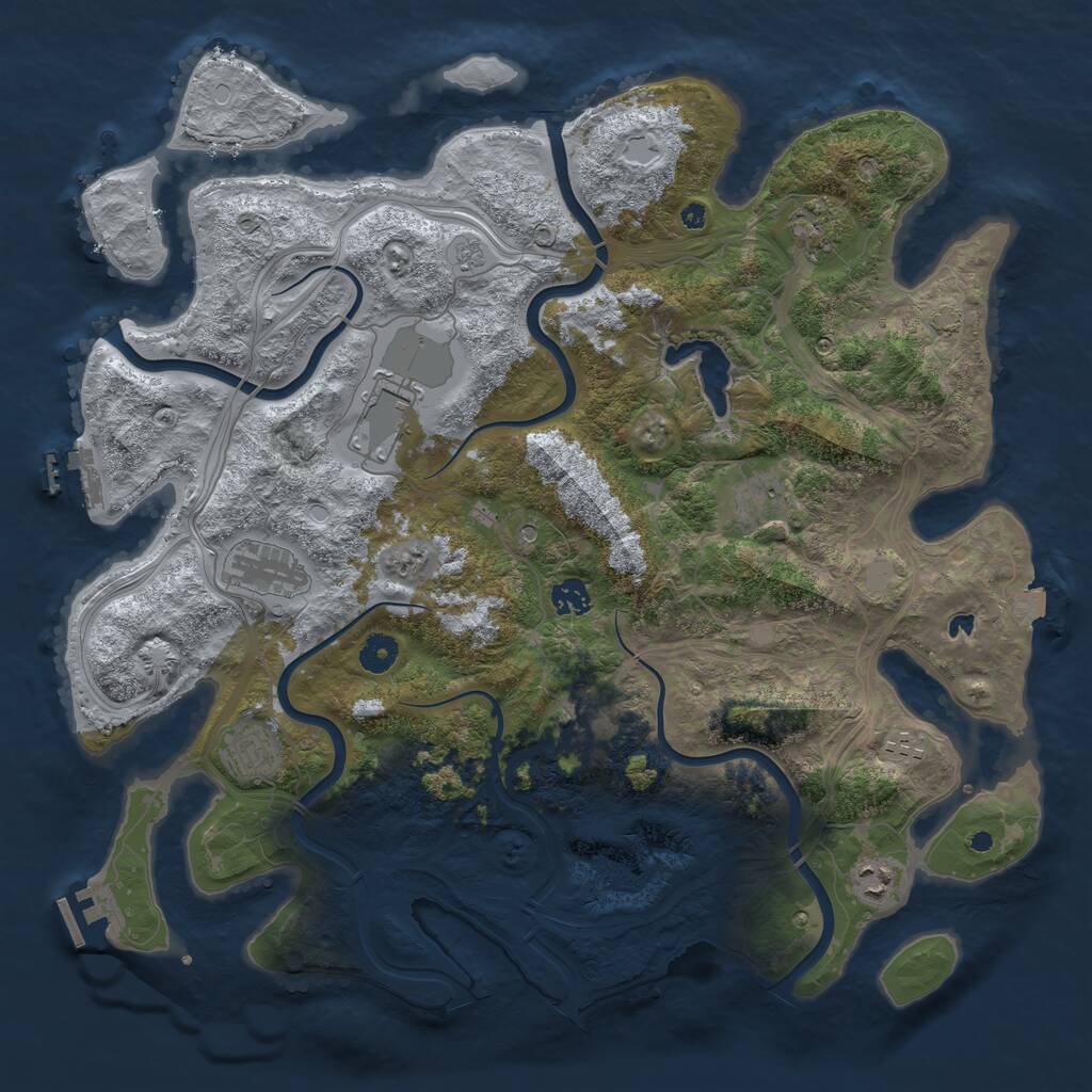Rust Map: Procedural Map, Size: 4250, Seed: 605059515, 15 Monuments