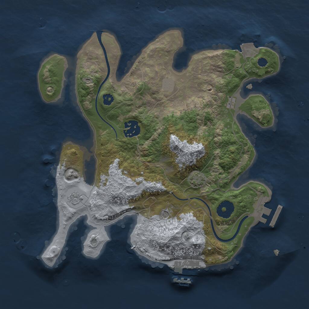Rust Map: Procedural Map, Size: 2700, Seed: 23423452, 7 Monuments
