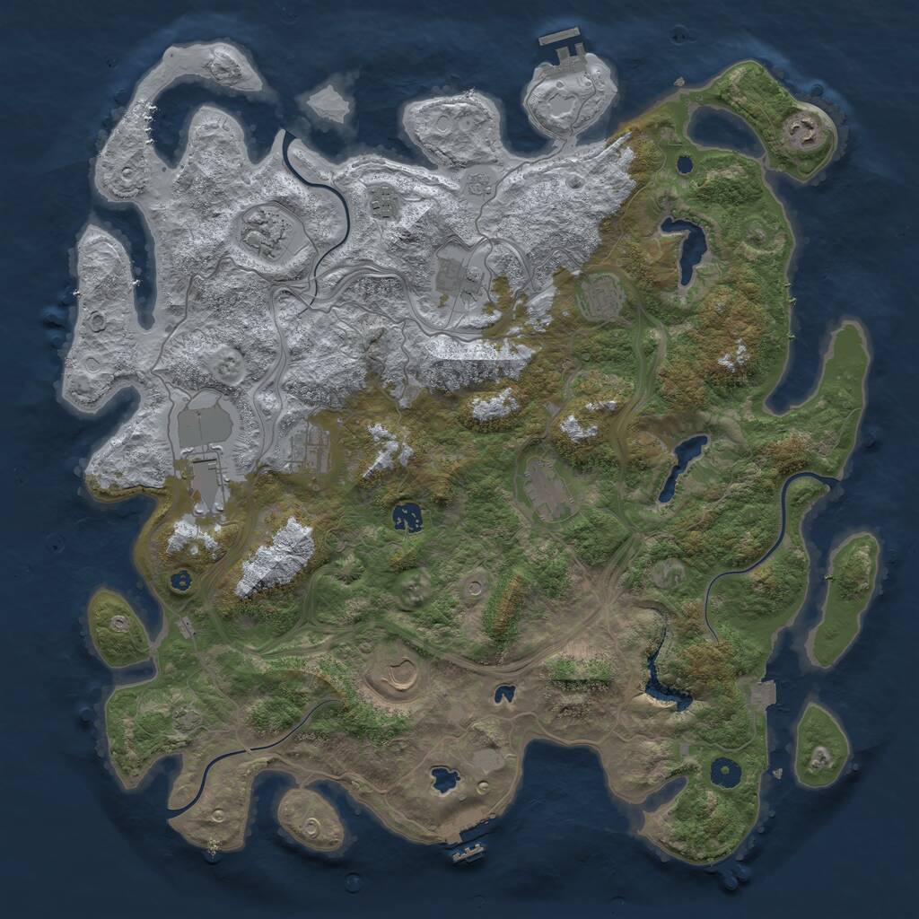 Rust Map: Procedural Map, Size: 4500, Seed: 1573947222, 16 Monuments