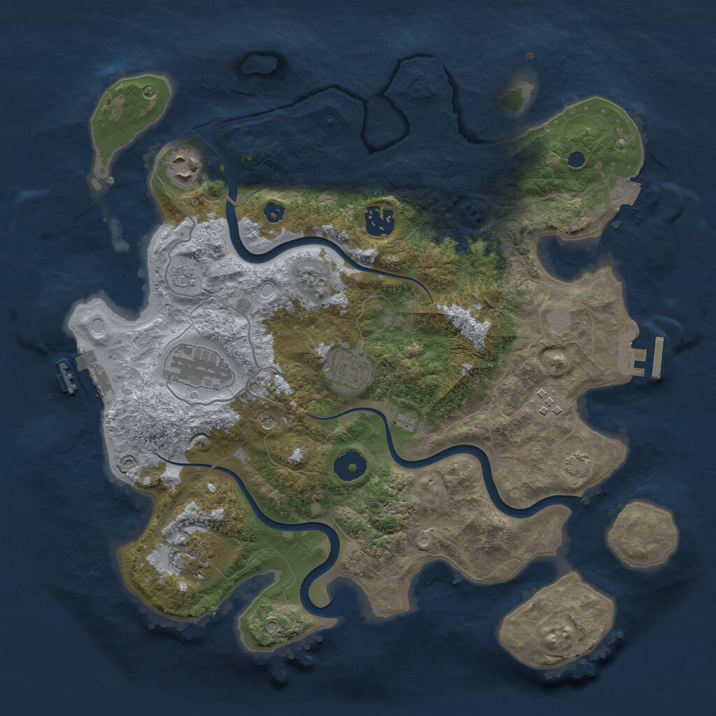 Rust Map: Procedural Map, Size: 3500, Seed: 116946655, 12 Monuments
