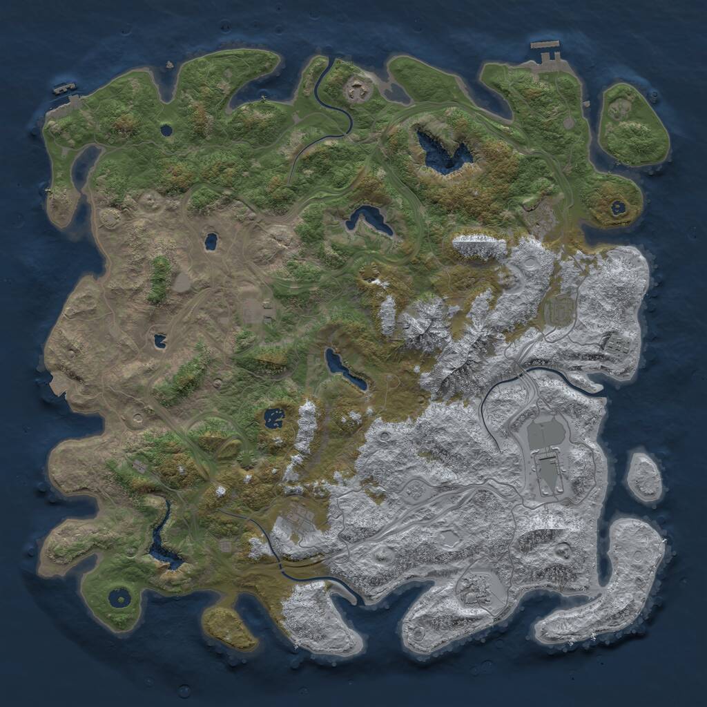 Rust Map: Procedural Map, Size: 5000, Seed: 591680913, 15 Monuments