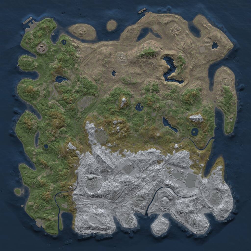 Rust Map: Procedural Map, Size: 4800, Seed: 1940673746, 16 Monuments