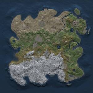 Thumbnail Rust Map: Procedural Map, Size: 3500, Seed: 545, 13 Monuments