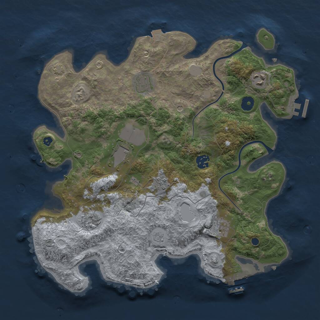 Rust Map: Procedural Map, Size: 3500, Seed: 545, 13 Monuments