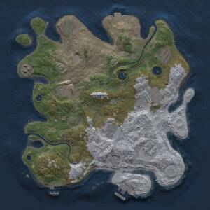 Thumbnail Rust Map: Procedural Map, Size: 3500, Seed: 1459238933, 14 Monuments