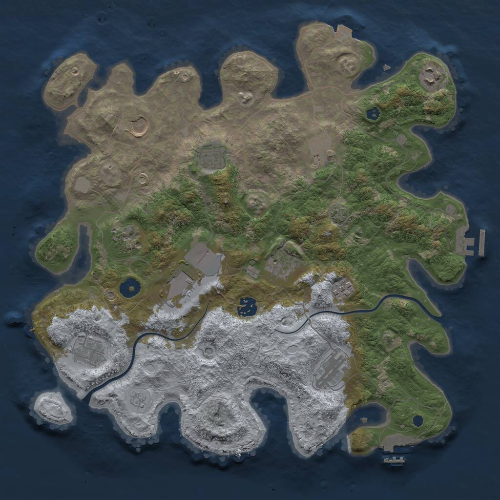 Rust Map: Procedural Map, Size: 3750, Seed: 1553091816, 17 Monuments