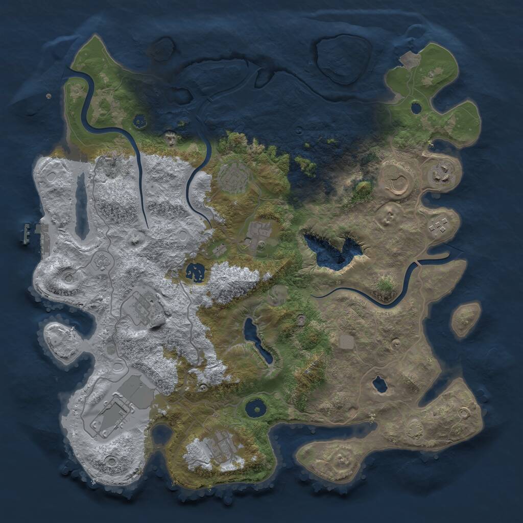 Rust Map: Procedural Map, Size: 4000, Seed: 913202388, 14 Monuments