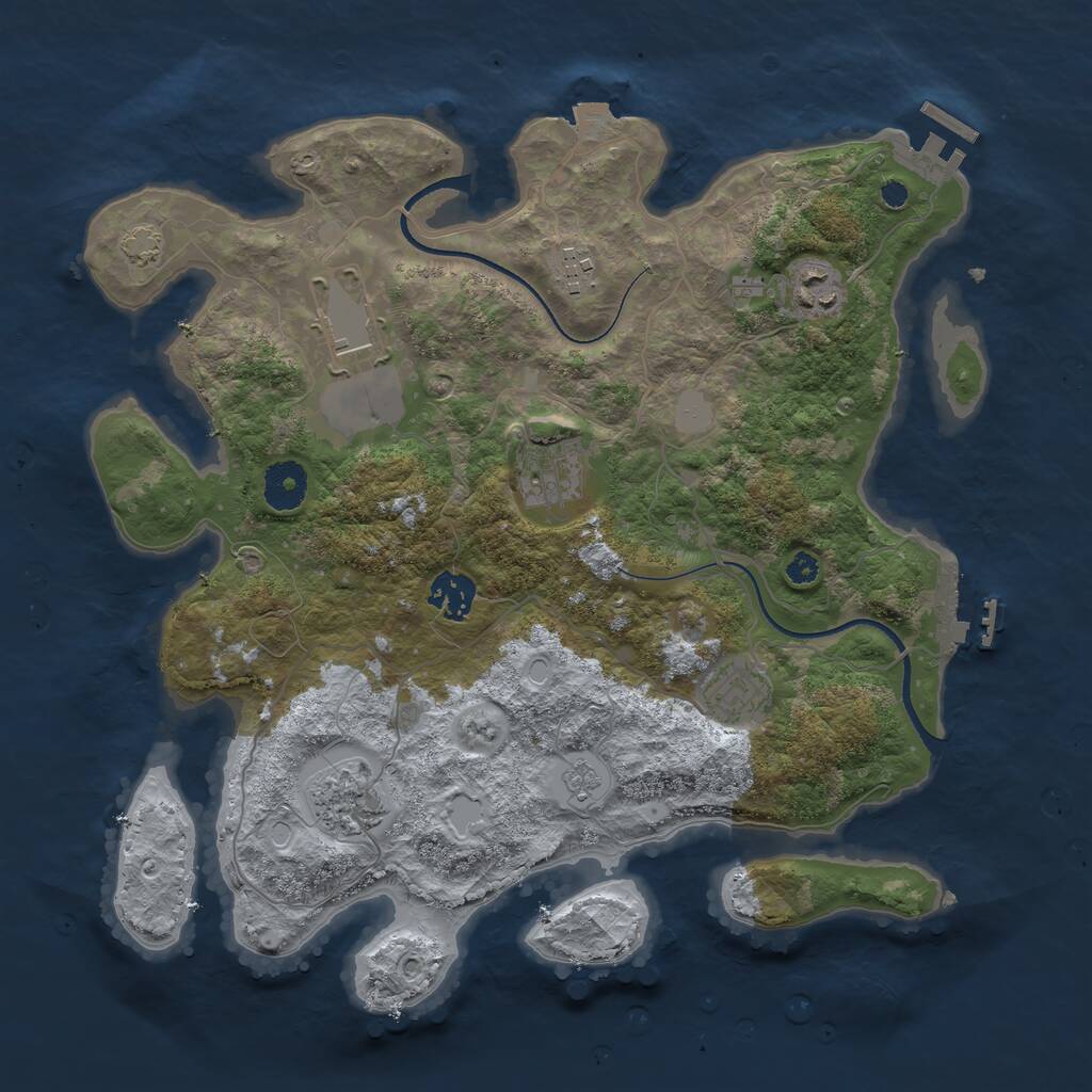 Rust Map: Procedural Map, Size: 3500, Seed: 357040139, 12 Monuments