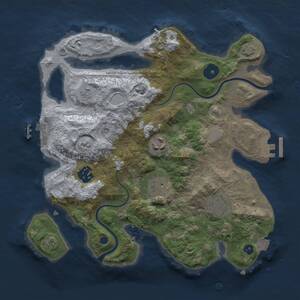 Thumbnail Rust Map: Procedural Map, Size: 3000, Seed: 791848310, 10 Monuments