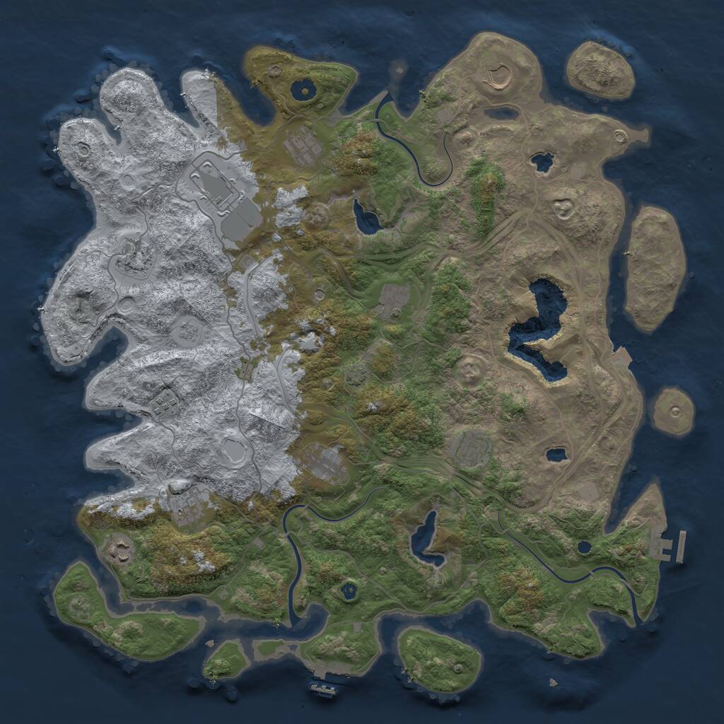 Rust Map: Procedural Map, Size: 4500, Seed: 458875362, 16 Monuments