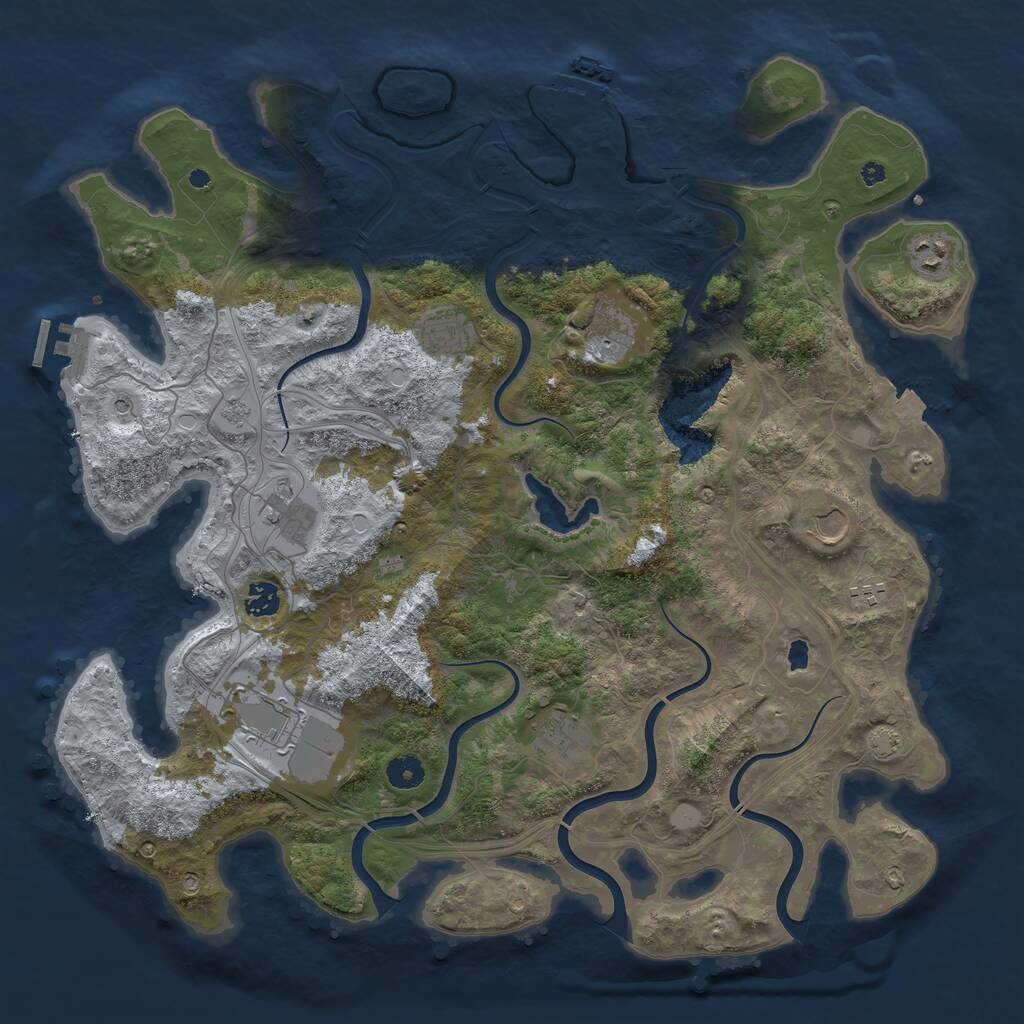 Rust Map: Procedural Map, Size: 4300, Seed: 817719470, 15 Monuments