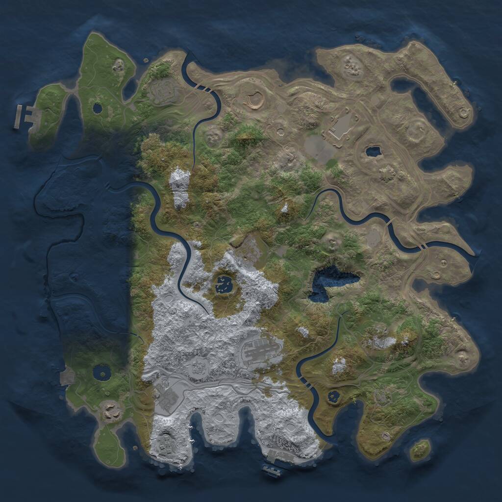 Rust Map: Procedural Map, Size: 4250, Seed: 1847506958, 16 Monuments