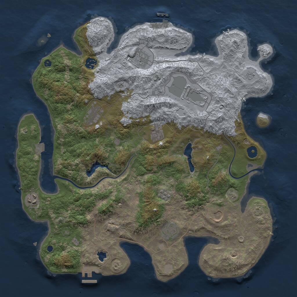 Rust Map: Procedural Map, Size: 4000, Seed: 481994, 15 Monuments
