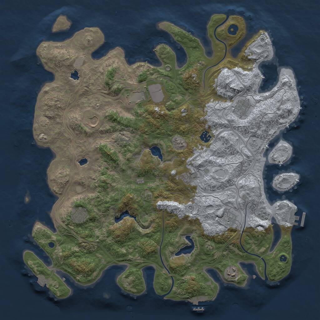 Rust Map: Procedural Map, Size: 4500, Seed: 877625, 15 Monuments