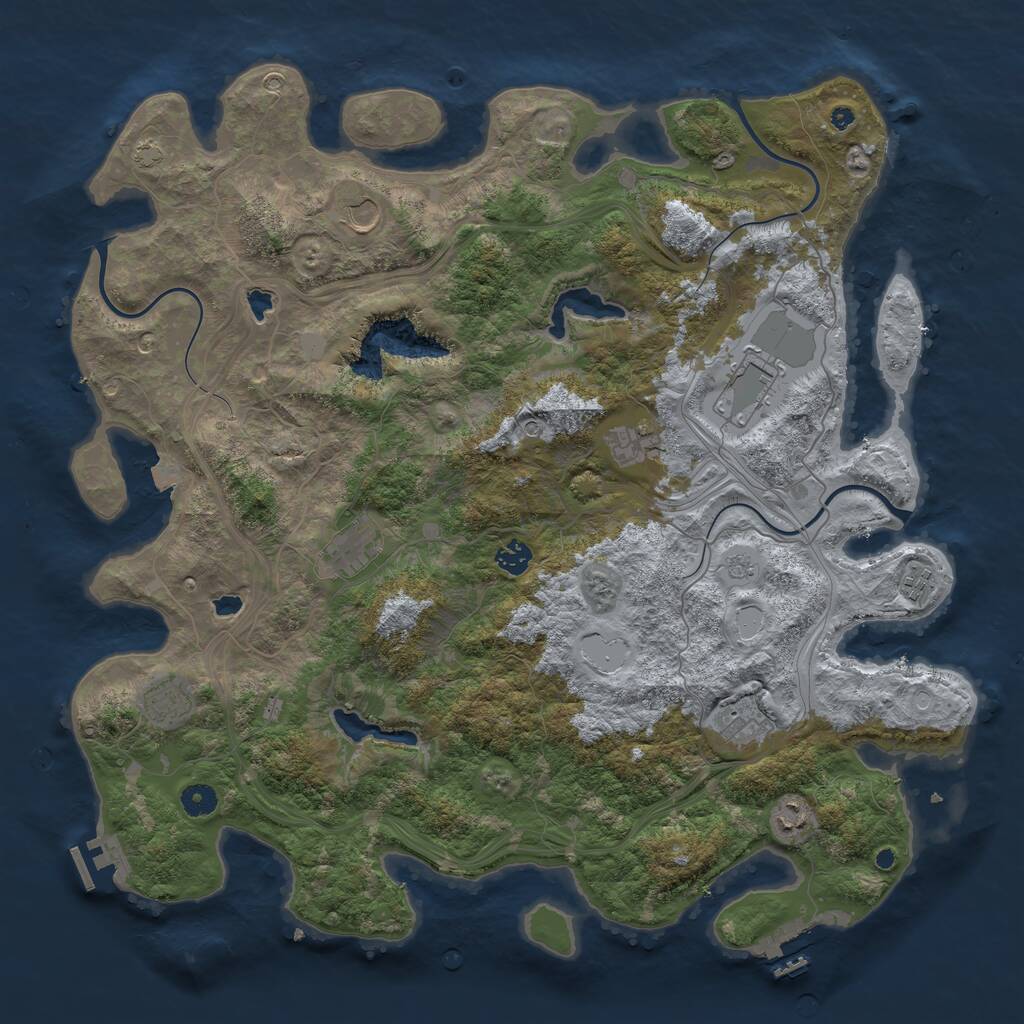 Rust Map: Procedural Map, Size: 4500, Seed: 2010756800, 15 Monuments
