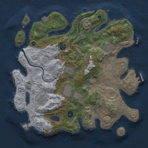 Thumbnail Rust Map: Procedural Map, Size: 3500, Seed: 597433732, 13 Monuments