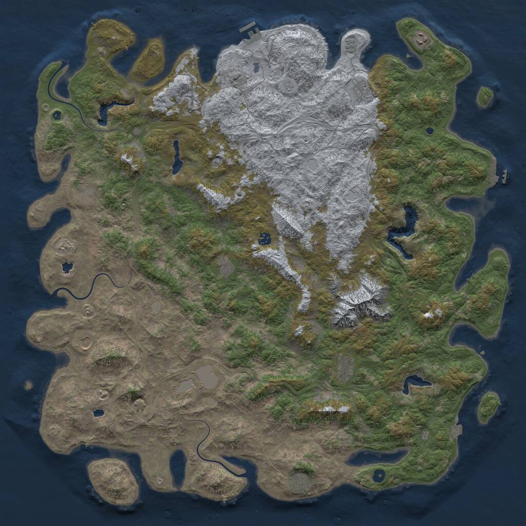 Rust Map: Procedural Map, Size: 6000, Seed: 1665150027, 17 Monuments