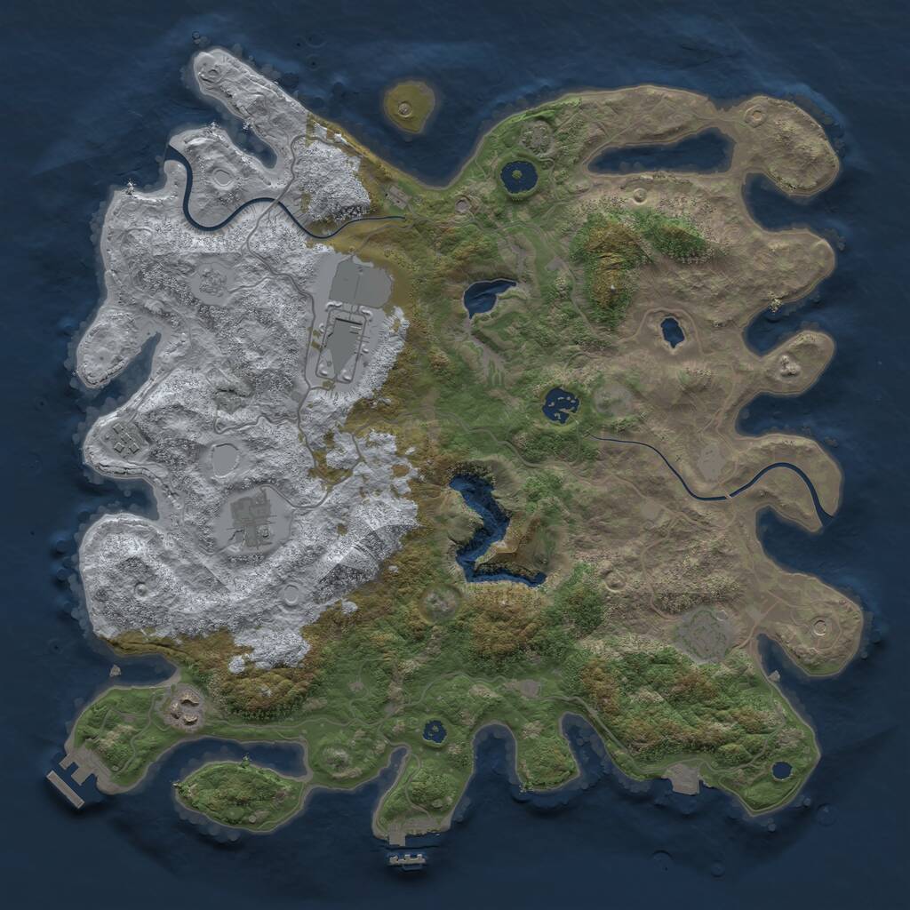 Rust Map: Procedural Map, Size: 4000, Seed: 782995563, 12 Monuments