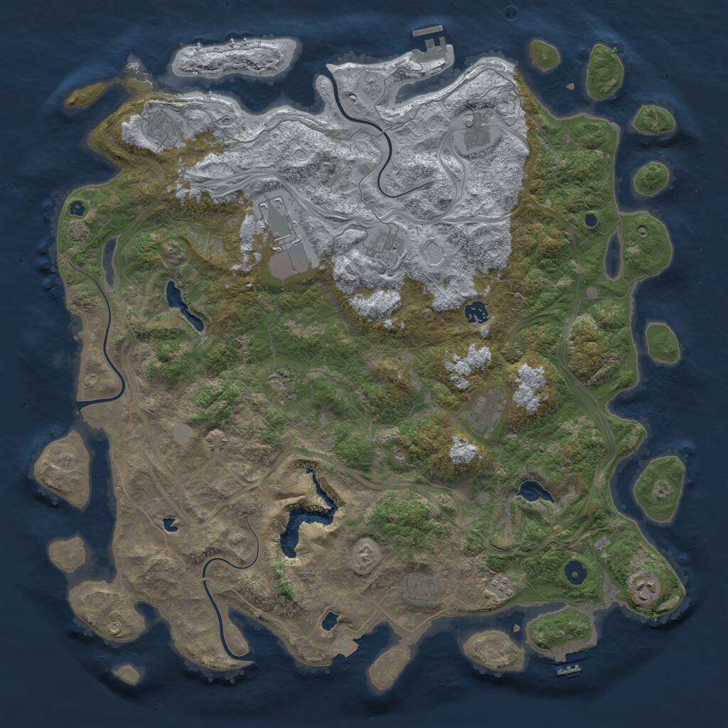 Rust Map: Procedural Map, Size: 4800, Seed: 417738176, 16 Monuments