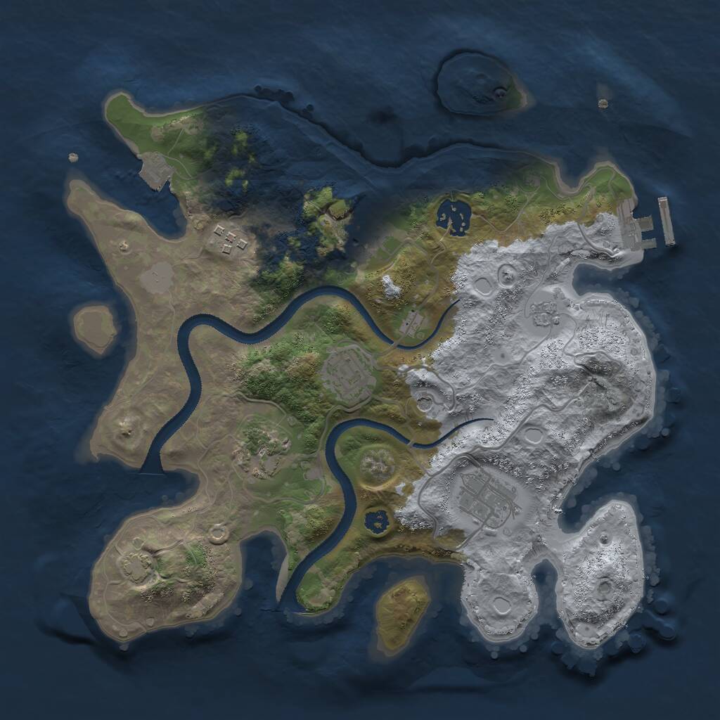 Rust Map: Procedural Map, Size: 3000, Seed: 10634, 11 Monuments