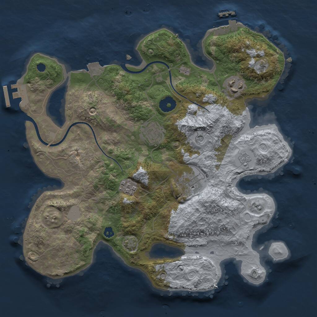 Rust Map: Procedural Map, Size: 3000, Seed: 175981952, 10 Monuments