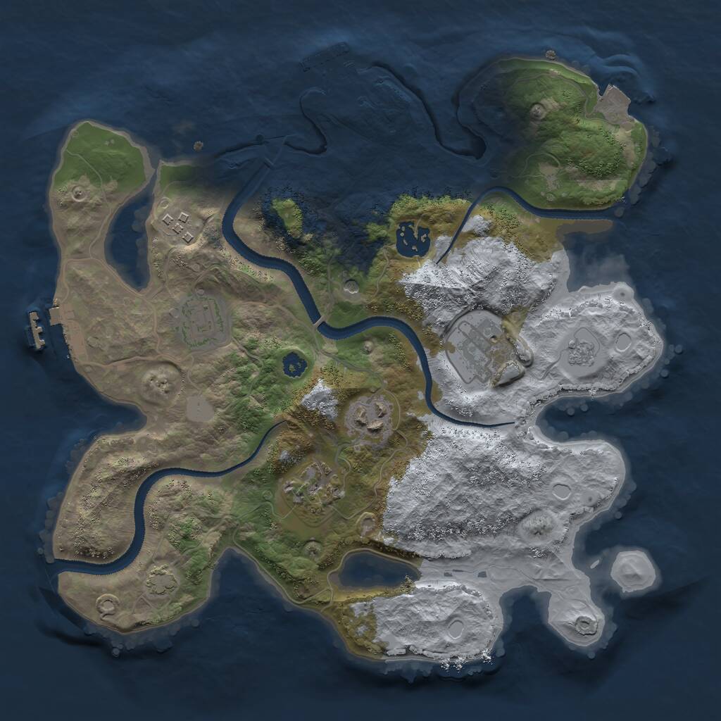 Rust Map: Procedural Map, Size: 3000, Seed: 175981952, 12 Monuments