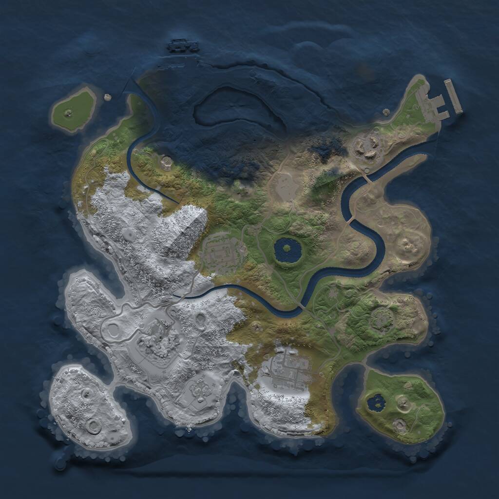 Rust Map: Procedural Map, Size: 2800, Seed: 353304111, 10 Monuments