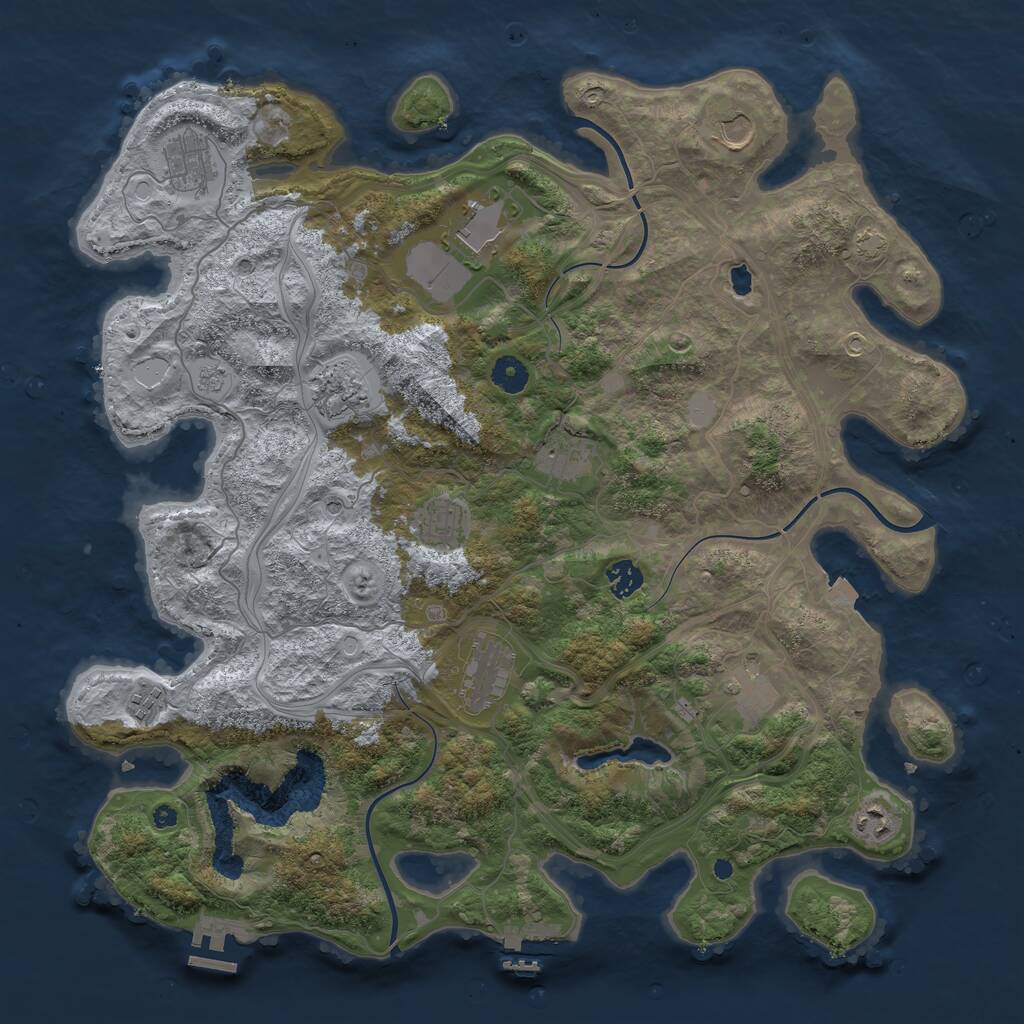 Rust Map: Procedural Map, Size: 4250, Seed: 268264023, 17 Monuments