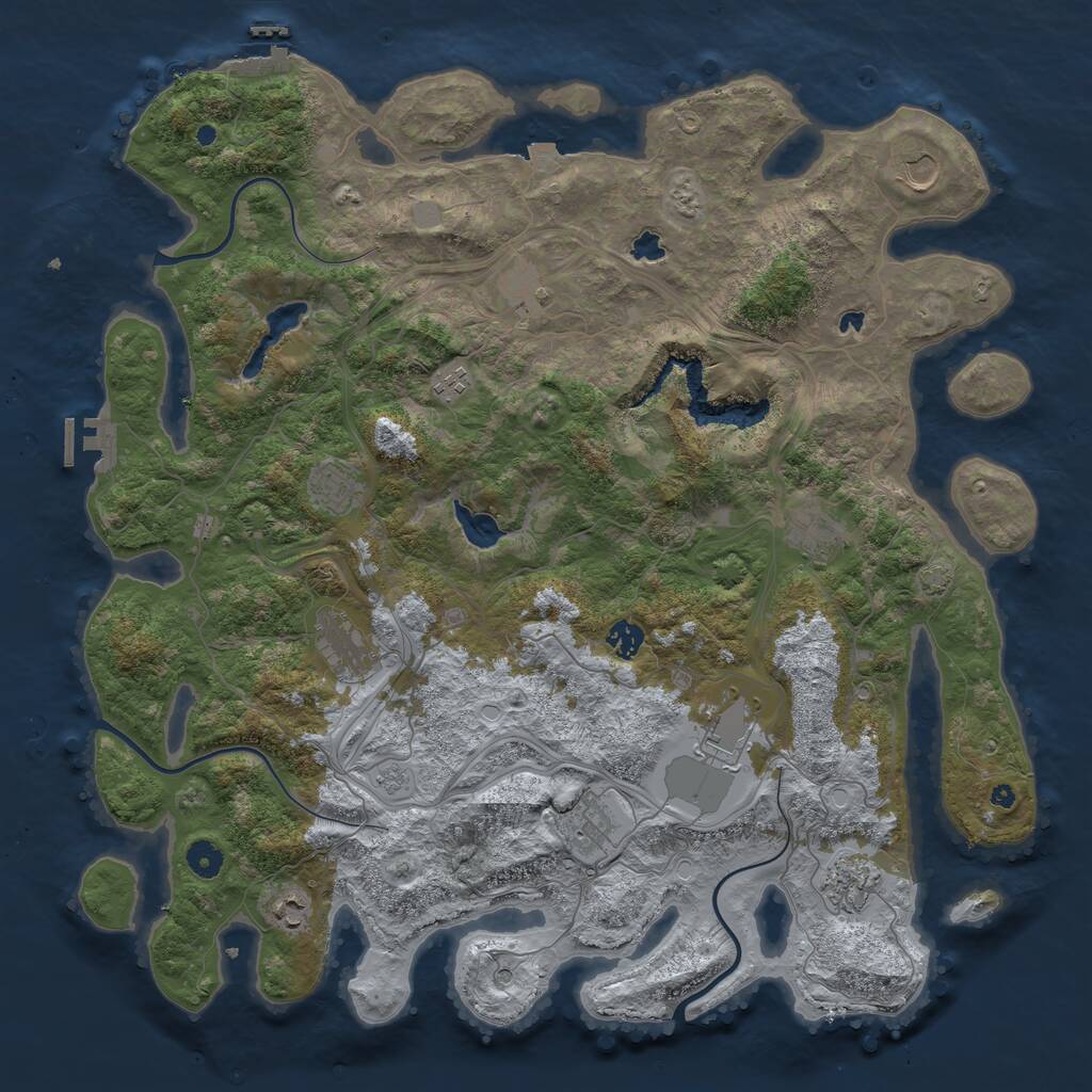 Rust Map: Procedural Map, Size: 4500, Seed: 2085024607, 17 Monuments