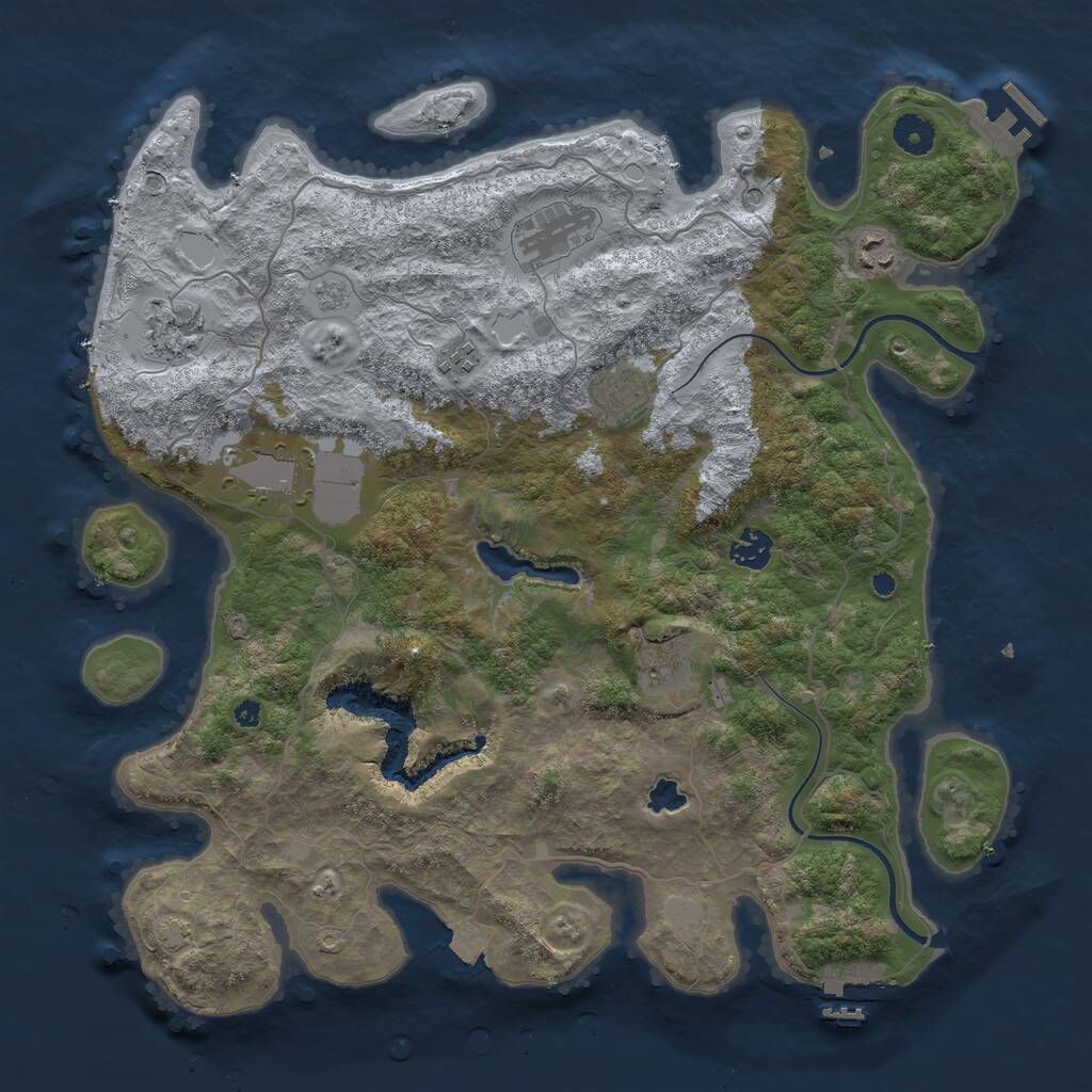 Rust Map: Procedural Map, Size: 4000, Seed: 37289, 14 Monuments