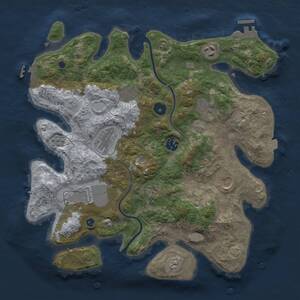 Thumbnail Rust Map: Procedural Map, Size: 3600, Seed: 768547405, 15 Monuments