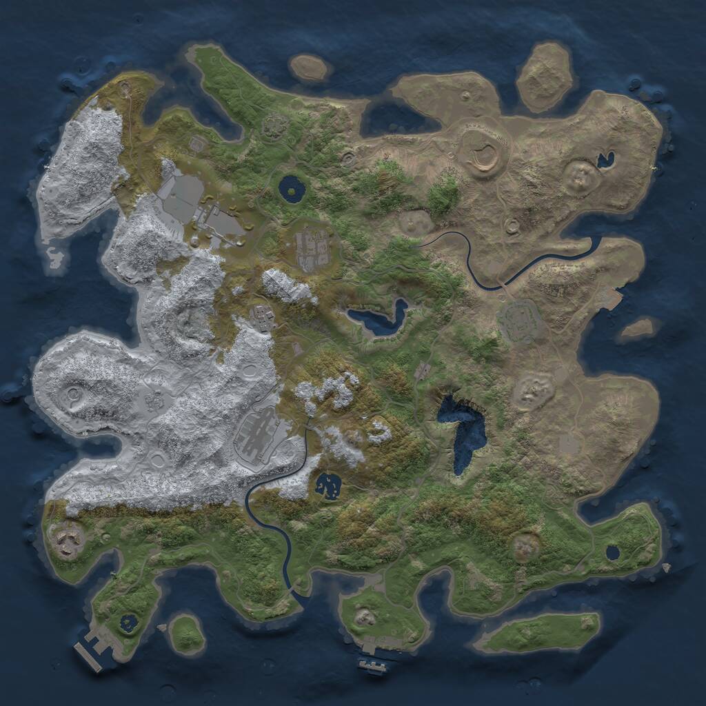 Rust Map: Procedural Map, Size: 4000, Seed: 1970197718, 14 Monuments